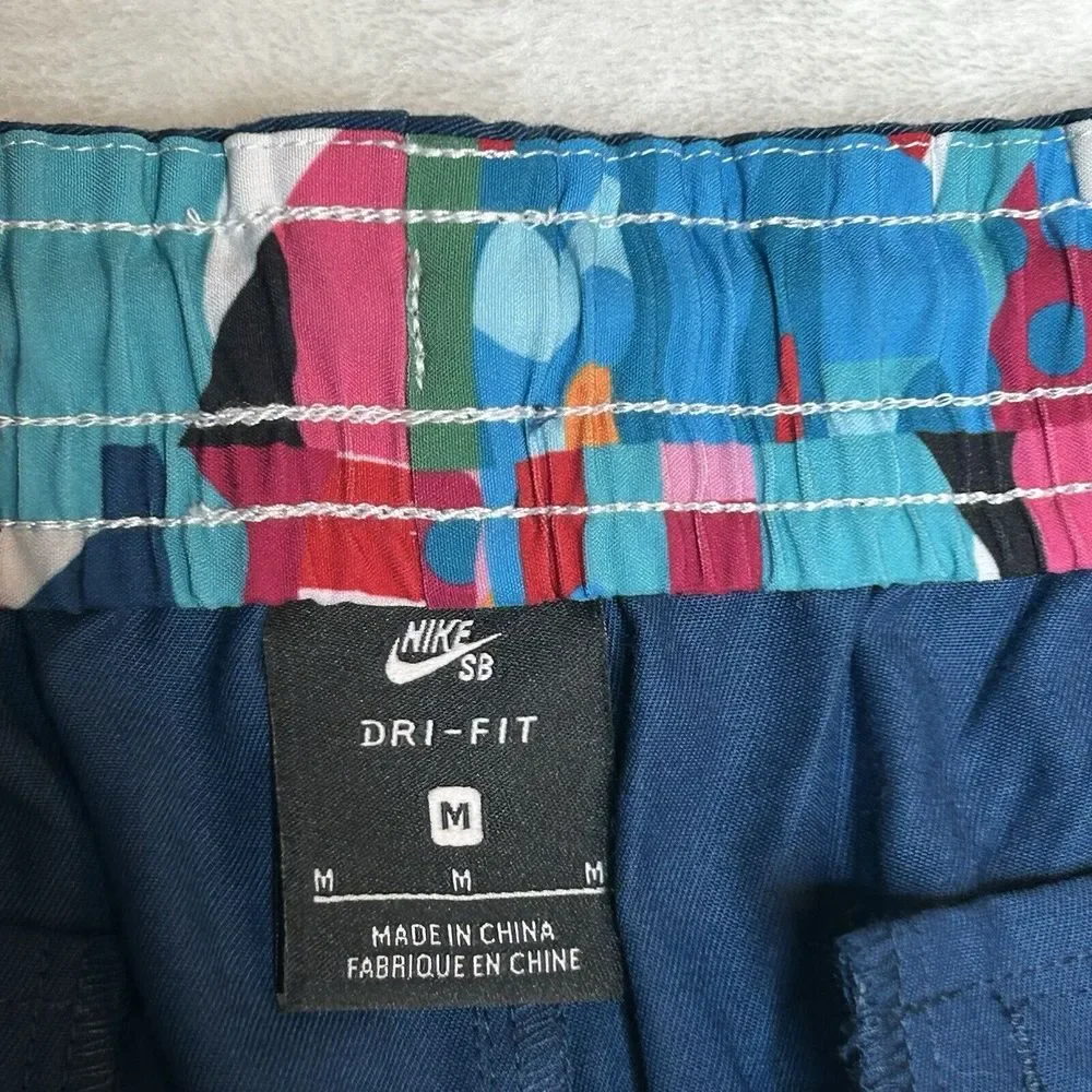 Nike Dri-Fit Mens Medium‎ Teal Elastic Waist Straight Leg Twill Pants W/ Pockets